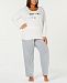 Jenni Plus Size Cotton Graphic Top & Pajama Pants Set, Created for Macy's