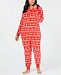 Jenni Plus Size Printed Hooded One-Piece Pajama, Created for Macy's