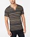 I. n. c. Men's Striped Split-Neck T-Shirt, Created for Macy's