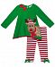 Rare Editions Toddler Girls 2-Pc. Reindeer Tunic & Striped Leggings Set