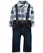 Carter's Baby Boys 3-Pc. Plaid Bodysuit, Suspenders & Jeans Set