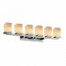 FSN-8686-15-CRML-MBLK-GU24-DBAL - Justice Design - Montana 6-Light Bath Bar CRML: Caramel Glass Matte Black FinishSquare/Flat Rim Shade - Fusion