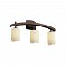 CNDL-8593-65-CREM-MBLK-GU24 - Justice Design - Archway Three Light Bath Bar CREM: Cream Shade Matte Black FinishTall Tapered Square - Candle Aria-Archway