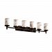 FAL-8536-10-NCKL-GU24 - Justice Design - LumenAria - Six Light Bath Bar Brushed Nickel FinishCylinder with Flat Rim Shade - LumenAria
