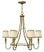 4876BR - Hinkley Lighting - Morgan - Six Light Chandelier Brushed Bronze Finish with Off-White Linen Shade -