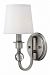 4870AN - Hinkley Lighting - Morgan - One Light Wall Sconce Antique Nickel Finish with White Linen Shade with Clear Crystal -