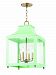 H259704L-AGB/MNT - Mitzi - Leigh - Four Light Large Pendant Aged Brass/Mint Finish with Clear Glass with Mint Steel Shade - Leigh