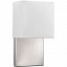 P710010-009-30 - Progress Lighting - 12 Inch 9W 1 LED Small Wall Sconce Brushed Nickel Finish with White Linen Shade -
