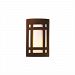 CER-7485-PATA-GU24 - Justice Design - Small Craftsman Window Open Top and Bottom Sconce Antique Patina Finish (Smooth Faux)Smooth Faux - Ambiance