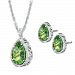 Radiant Treasure Women's Helenite & Diamond Pendant Necklace And Earrings Set