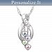 Infinite Love Women's Personalized Family Birthstone & Diamond Pendant Necklace