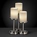FSN-8797-10-OPAL-DBRZ-LED3-2100 - Justice Design - Dakota 3-Light Table Lamp OPAL: Opal Glass Shade Dark BronzeCylinder/Flat Rim Shade - Fusion