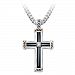 God Is My Strength Men's Religious Diamond Cross Pendant Necklace