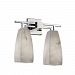 FAL-8702-40-NCKL-GU24 - Justice Design - LumenAria - 16 Two Light Bath Bar Brushed Nickel FinishSquare Flared Shade - Lumen Aria-Aero