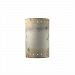 CER-5295-TRAM-GU24 - Justice Design - Large Cylinder W/ Perfs Open Top and Bottom ADA Sconce Mocha Travertine Finish (Textured Faux)Textured Faux - Ambiance