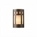 CER-7345W-STOC-GU24 - Justice Design - Small Prairie Window Open Top and Bottom Outdoor Sconce Carrara Marble Finish (Smooth Faux)Smooth Faux - Ambiance