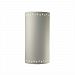 CER-9020-WHT-SUNB-PL2-LED-9W - Justice Design - Sun Dagger Extra Large Cylinder Opn Top and Btm Sconce White Gloss Finish (Glaze) SunburstGlazed - Sun Dagger