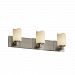 CNDL-8923-40-CREM-ABRS-GU24 - Justice Design - CandleAria - Three Light Bath Bar CREM: Cream Shade Antique Brass FinishSquare Flared Shade - Candle Aria-Modular
