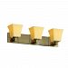 CNDL-8923-15-AMBR-NCKL-120E-LED-9W - Justice Design - CandleAria - Three Light Bath Bar AMBR: Amber Glass Shade Brushed Nickel FinishSquare/Flat Rim Shade - Candle Aria-Modular