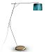 D12-4006 - ZANEEN design - Woody - One Light Floor Lamp Stainless Steel/Wood Finish with Blue Glass - Woody