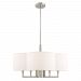 51925-91 - Livex Lighting - Chelsea - Six Light Chandelier Brushed Nickel Finish with Off-White Fabric Shade - Chelsea