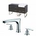 AI-10466 - American Imaginations - Xena Farmhouse - 60.75 Inch Floor Mount Vanity Set For 3H8-in. Drilling with TopChrome/Dawn Grey Finish - Xena Farmhouse
