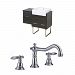 AI-10427 - American Imaginations - Xena Farmhouse - 36.75 Inch Floor Mount Vanity Set For 3H8-in. Drilling with TopChrome/Dawn Grey Finish - Xena Farmhouse