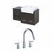 AI-10617 - American Imaginations - Xena Farmhouse - 36.75 Inch Wall Mount Vanity Set For 3H8-in. Drilling with TopChrome/Dawn Grey Finish - Xena Farmhouse