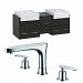 AI-10536 - American Imaginations - Xena Farmhouse - 59.5 Inch Wall Mount Vanity Set For 3H8-in. Drilling with TopChrome/Dawn Grey Finish - Xena Farmhouse