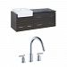 AI-10596 - American Imaginations - Xena Farmhouse - 60.75 Inch Wall Mount Vanity Set For 3H8-in. Drilling with TopChrome/Dawn Grey Finish - Xena Farmhouse