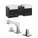 AI-10534 - American Imaginations - Xena Farmhouse - 59.5 Inch Wall Mount Vanity Set For 3H8-in. Drilling with TopChrome/Dawn Grey Finish - Xena Farmhouse