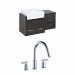 AI-10512 - American Imaginations - Xena Farmhouse - 36.75 Inch Wall Mount Vanity Set For 3H8-in. Drilling with TopChrome/Dawn Grey Finish - Xena Farmhouse