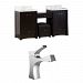 AI-10667 - American Imaginations - Elite - 68.75 Inch Floor Mount Vanity Set For 1 Hole Drilling with Top and Undermount SinkChrome/Distressed Antique Walnut Finish - Elite