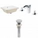 AI-12975 - American Imaginations - 18.25 Inch Rectangle Undermount Sink Set with 3H8-in. Faucet and Overflow Drain IncludedChrome/White Finish -