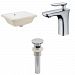 AI-12969 - American Imaginations - 18.25 Inch Rectangle Undermount Sink Set with 1 Hole Faucet and Overflow Drain IncludedChrome/White Finish -