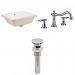 AI-12981 - American Imaginations - 18.25 Inch Rectangle Undermount Sink Set with 3H8-in. Faucet and Overflow Drain IncludedChrome/White Finish -