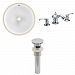 AI-13173 - American Imaginations - 15.75 Inch Round Undermount Sink Set with 3H8-in. Faucet and Overflow Drain IncludedChrome/White Finish -
