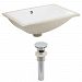 AI-12817 - American Imaginations - 18.25 Inch Rectangle Undermount Sink Set with Overflow Drain IncludedChrome/White Finish -