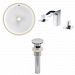 AI-13185 - American Imaginations - 15.75 Inch Round Undermount Sink Set with 3H8-in. Faucet and Overflow Drain IncludedChrome/White Finish -