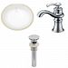 AI-13109 - American Imaginations - 19.5 Inch Oval Undermount Sink Set with 1 Hole Faucet and Overflow Drain IncludedChrome/White Finish -