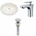 AI-13149 - American Imaginations - 19.5 Inch Oval Undermount Sink Set with 1 Hole Faucet and Overflow Drain IncludedChrome/Biscuit Finish -