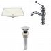 AI-13097 - American Imaginations - 18.25 Inch Rectangle Undermount Sink Set with 1 Hole Faucet and Overflow Drain IncludedChrome/Biscuit Finish -