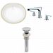 AI-13117 - American Imaginations - 19.5 Inch Oval Undermount Sink Set with 3H8-in. Faucet and Overflow Drain IncludedChrome/White Finish -