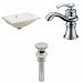 AI-13257 - American Imaginations - 20.75 Inch Rectangle Undermount Sink Set with 1 Hole Faucet and Overflow Drain IncludedChrome/White Finish -
