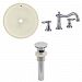 AI-13221 - American Imaginations - 15.5 Inch Round Undermount Sink Set with 3H8-in. Faucet and Overflow Drain IncludedChrome/Biscuit Finish -