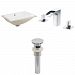AI-13265 - American Imaginations - 20.75 Inch Rectangle Undermount Sink Set with 3H8-in. Faucet and Overflow Drain IncludedChrome/White Finish -
