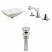 AI-13256 - American Imaginations - 20.75 Inch Rectangle Undermount Sink Set with 3H8-in. Faucet and Overflow Drain IncludedChrome/White Finish -