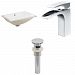 AI-13264 - American Imaginations - 20.75 Inch Rectangle Undermount Sink Set with 1 Hole Faucet and Overflow Drain IncludedChrome/White Finish -
