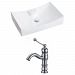 AI-14979 - American Imaginations - 26 Inch Above Counter Vessel Set For 1 Hole Center Faucet - Faucet IncludedChrome/White Finish -