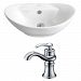 AI-14957 - American Imaginations - 23 Inch Above Counter Vessel Set For 1 Hole Center Faucet - Faucet IncludedChrome/White Finish -